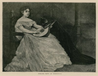 Madame Adelina Patti, operazangeres, als Desdemona door English School