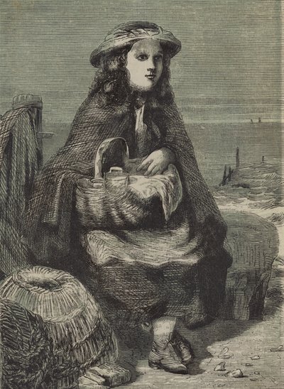 Maggie, de dochter van de visser (gravure) door English School