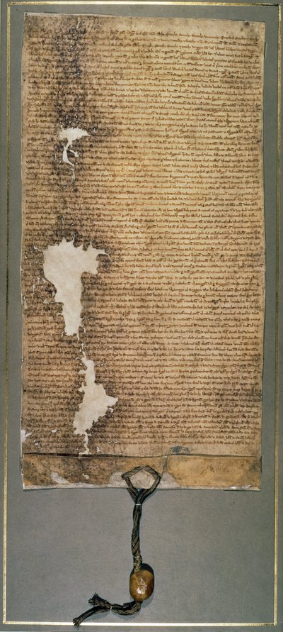 Magna Carta, de definitieve versie uitgegeven in 1225 door Hendrik III door English School