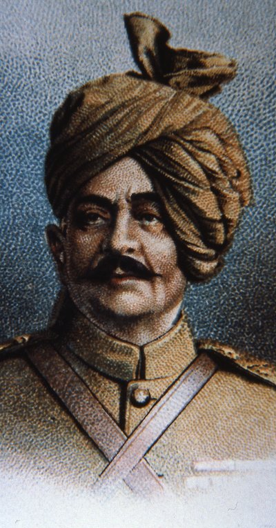 Maharadja Sir Pertab Singh, kolonel van de Jodhpur Lancers door English School