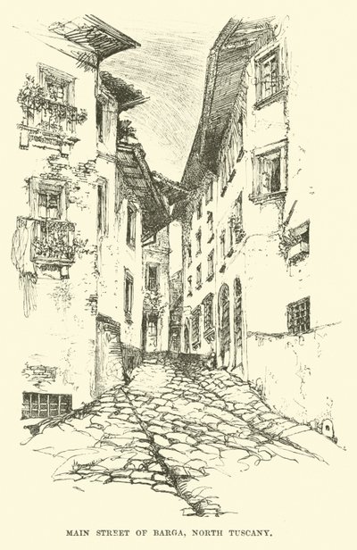 Hoofdstraat van Barga, Noord-Toscane door English School