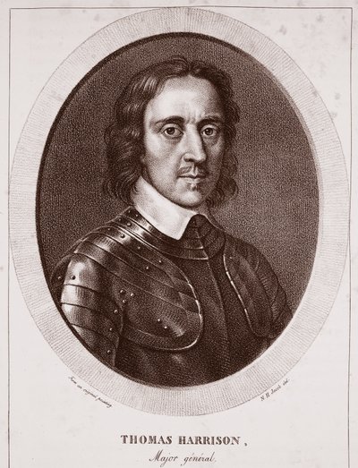 Generaal-majoor Thomas Harrison, toegeschreven aan N.H. Jacob, gegraveerd door de Langlume door English School