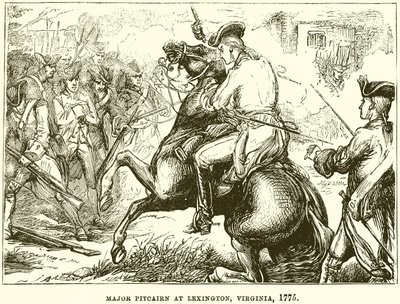 Majoor Pitcairn in Lexington, Virginia, 1775 door English School