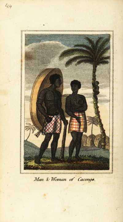 Man en vrouw van Cacongo, aan de kust van Loango door English School