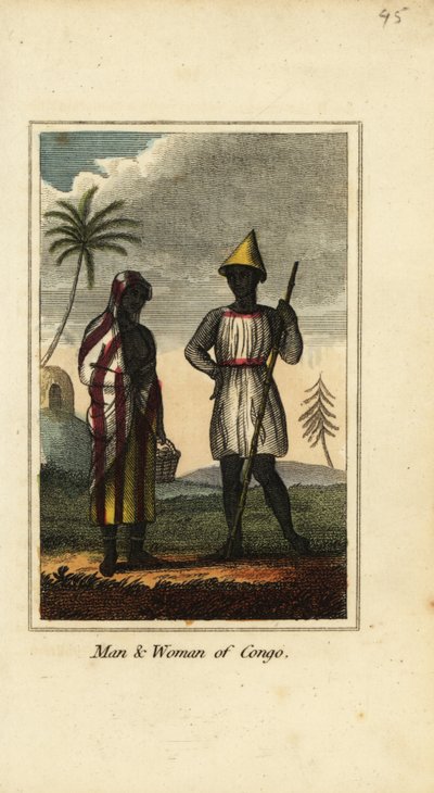 Man en vrouw van Congo of Neder-Guinea, Afrika door English School