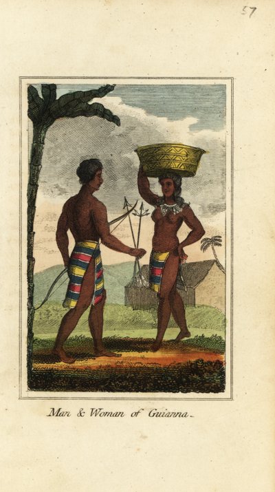 Man en vrouw van Guyana, Zuid-Amerika door English School