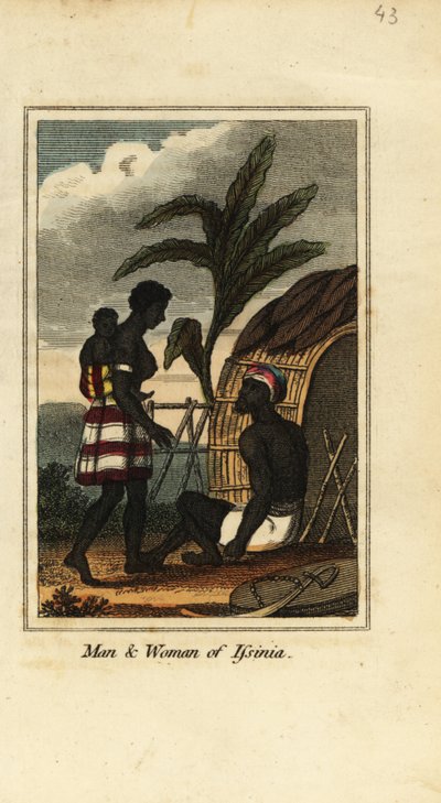 Man en vrouw van Issinia, Guinee, West-Afrika door English School