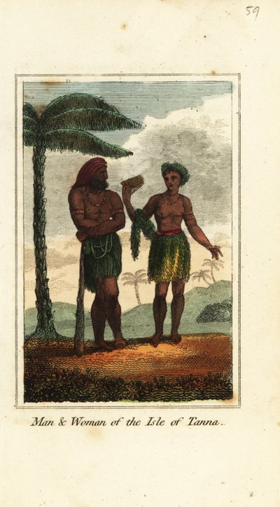 Man en vrouw van het eiland Tanna, Vanuatu door English School