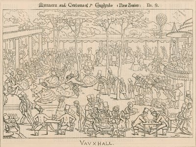 Manieren en gewoonten van de Engelsen; Vauxhall Gardens, Londen door English School