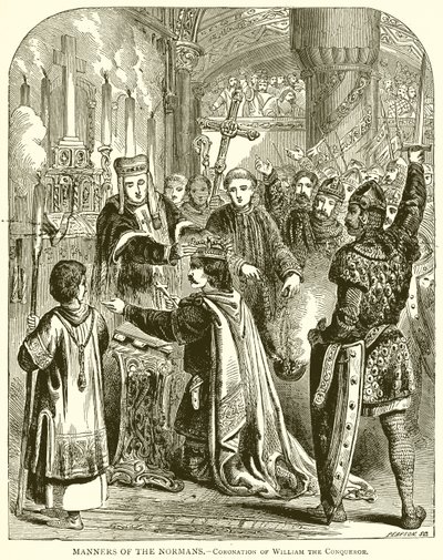 Manieren van de Normandiërs.--Kroning van Willem de Veroveraar door English School