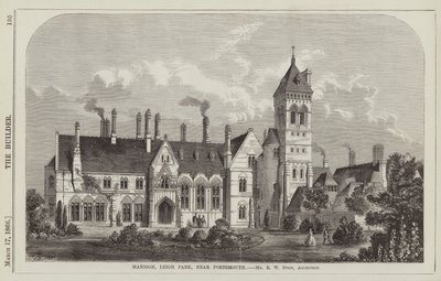 Herenhuis, Leigh Park, nabij Portsmouth, Mr R W Drew, Architect (gravure) door English School