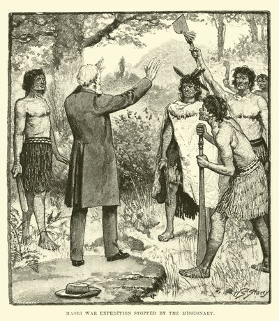Maori oorlogsexpeditie gestopt door de missionaris door English School