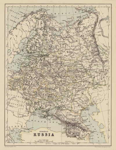 Kaart van Europees Rusland door English School