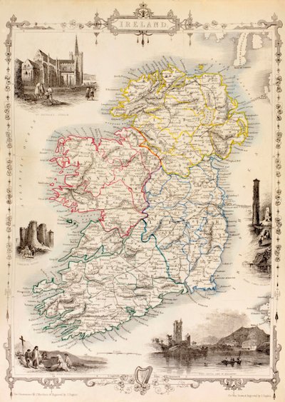 Kaart van Ierland uit 