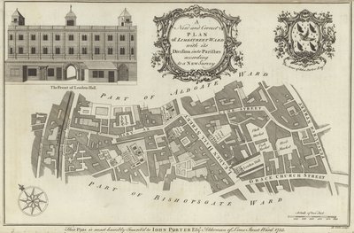 Kaart van Lime Street Ward, Londen door English School