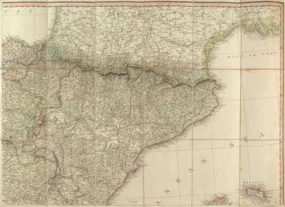 Kaart van Spanje die naar verluidt is gebruikt door de Hertog van Wellington door English School