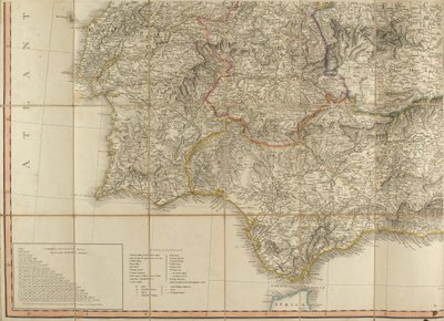 Kaart van Spanje die naar verluidt door de Hertog van Wellington is gebruikt door English School