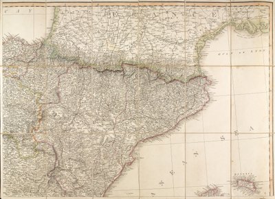 Kaart van Spanje die naar verluidt is gebruikt door de hertog van Wellington door English School