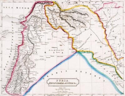 Kaart van Syrië, Mesopotamië, Assyrië enz., uit 