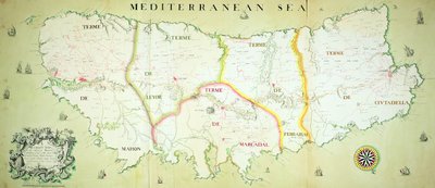 Kaart van het Eiland Minorca, c.1740 door English School