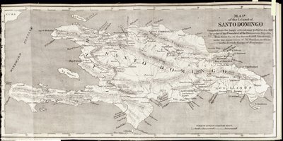 Kaart van het eiland Santo Domingo, uit 
