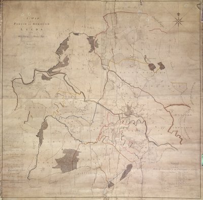 Kaart van de parochie of het stadsdeel Leeds door English School
