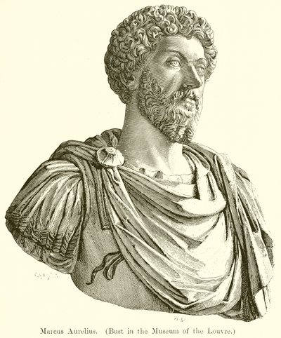 Marcus Aurelius. (Buste in het Louvre Museum) door English School