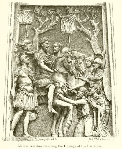 Marcus Aurelius ontvangt de hulde van de Parthen door English School