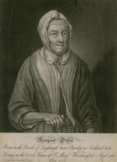 Margaret Patten, nu woonachtig in het armenhuis van St Margarets, Westminster, 138 jaar oud door English School