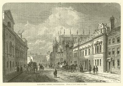 Margaret Street, Westminster, naar een schets gemaakt in 1820 door English School