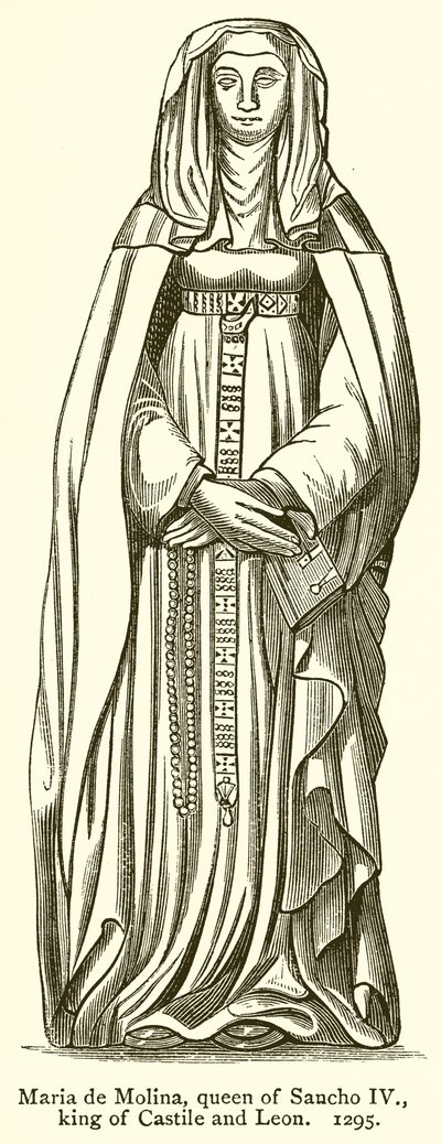 Maria de Molina, Koningin van Sancho IV, Koning van Castilië en León. 1295 door English School