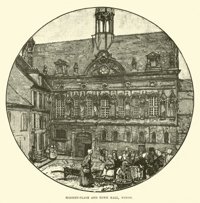 Marktplaats en stadhuis, Noyon door English School