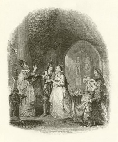 Huwelijk van Henry VII met Elizabeth van York door English School