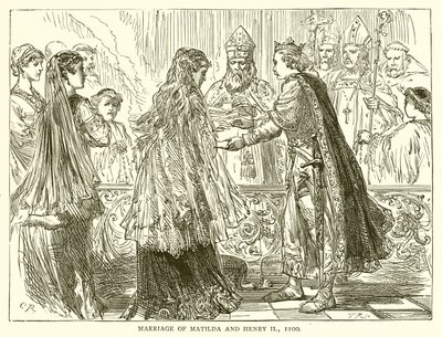 Huwelijk van Mathilde en Hendrik II, 1100 door English School