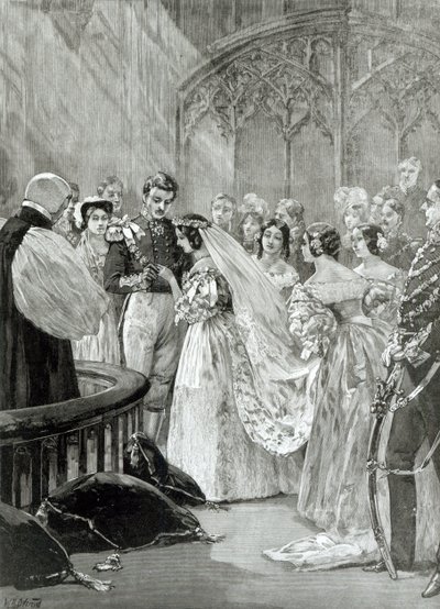 Huwelijk van Koningin Victoria (1819-1901) en Prins Albert (1819-61) in St. James