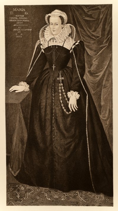 Mary Queen of Scots (1542-1587), uit James I en VI, gedrukt door Manzi Joyant & Co. Parijs, 1904 door English School