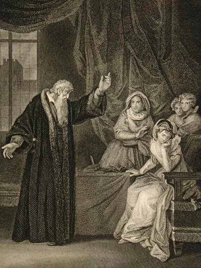 Mary, Queen of Scots (1542-87) en John Knox (c.1512-72) door English School