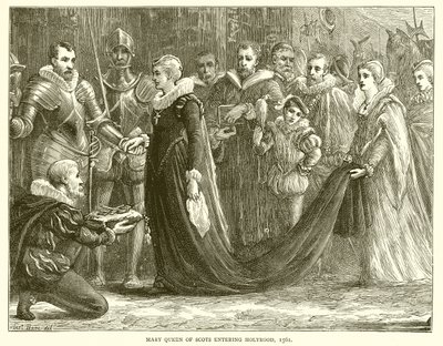 Mary Queen of Scots betreedt Holyrood, 1561 door English School