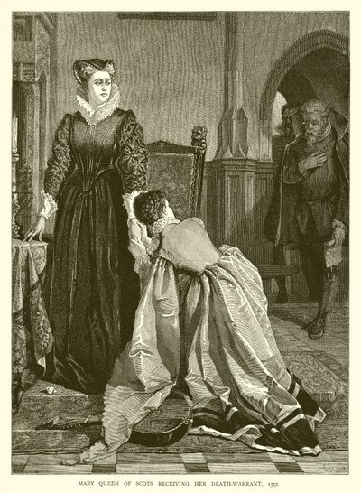 Mary Queen of Scots ontvangt haar doodvonnis, 1557 door English School