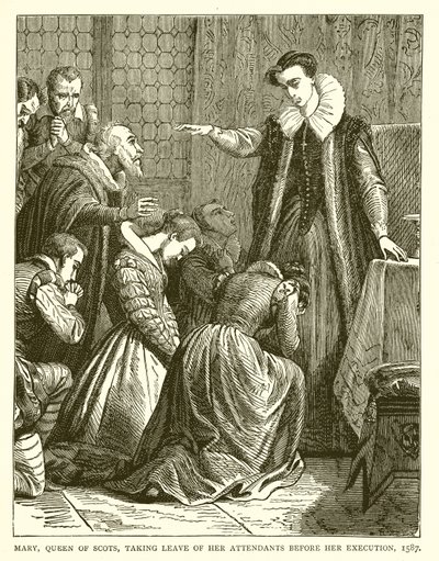Maria, koningin van Schotland, neemt afscheid van haar bedienden voor haar executie, 1587 door English School