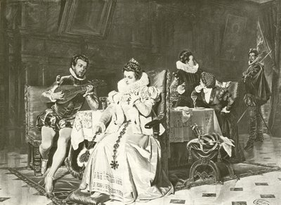 Mary Stuart en Rizzio door English School