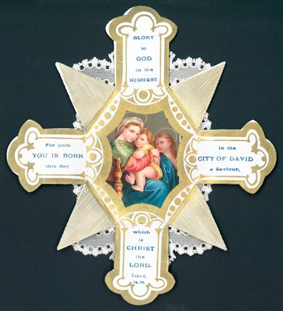 Maria en Baby Jezus, Kerstkaart door English School