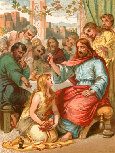 Maria wast de voeten van Jezus door English School
