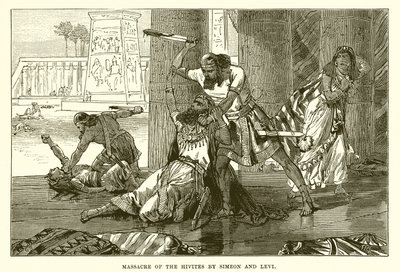 Bloedbad van de Hivieten door Simeon en Levi door English School