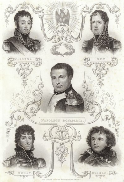 Massena, Ney, Napoleon Bonaparte, Murat en Kleber door English School