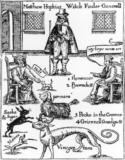 Matthew Hopkins, de heksenjager (overleden 1647) door English School