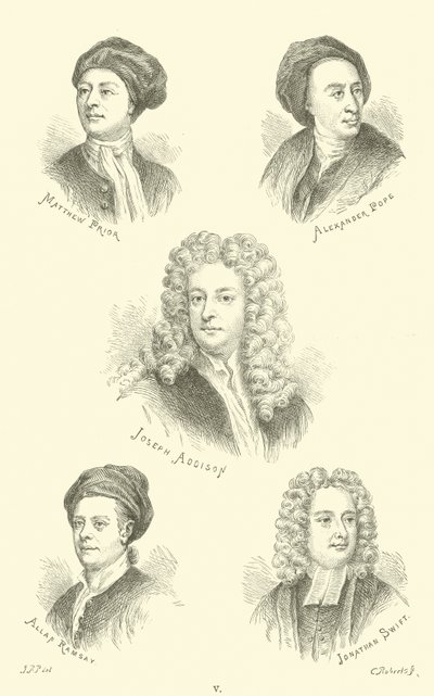 Matthew Prior, Alexander Pope, Joseph Addison, Allan Ramsay, Jonathan Swift door English School
