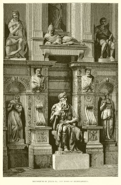 Mausoleum van Julius II; Mozes van Michelangelo door English School
