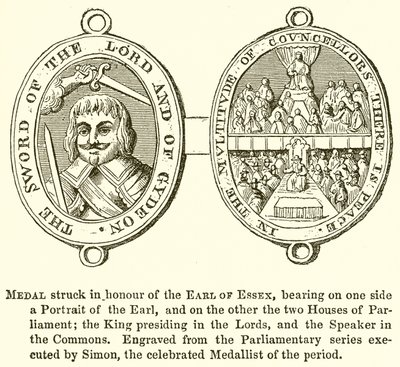 Medaille geslagen ter ere van de graaf van Essex door English School