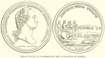 Medaille Geslagen ter Herdenking van de Evacuatie van Boston door English School